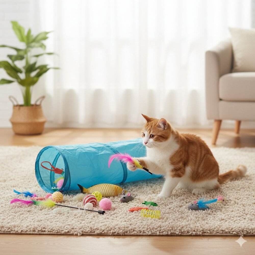 NWT AILUKI Cat and Kitten Toy Set